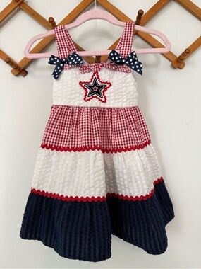Good Lad Patriotic Stars Seersucker Sundress 3T